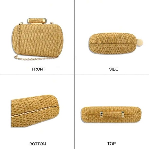 Wicker Straw Tan Clutch Bag - Picture 3 of 6